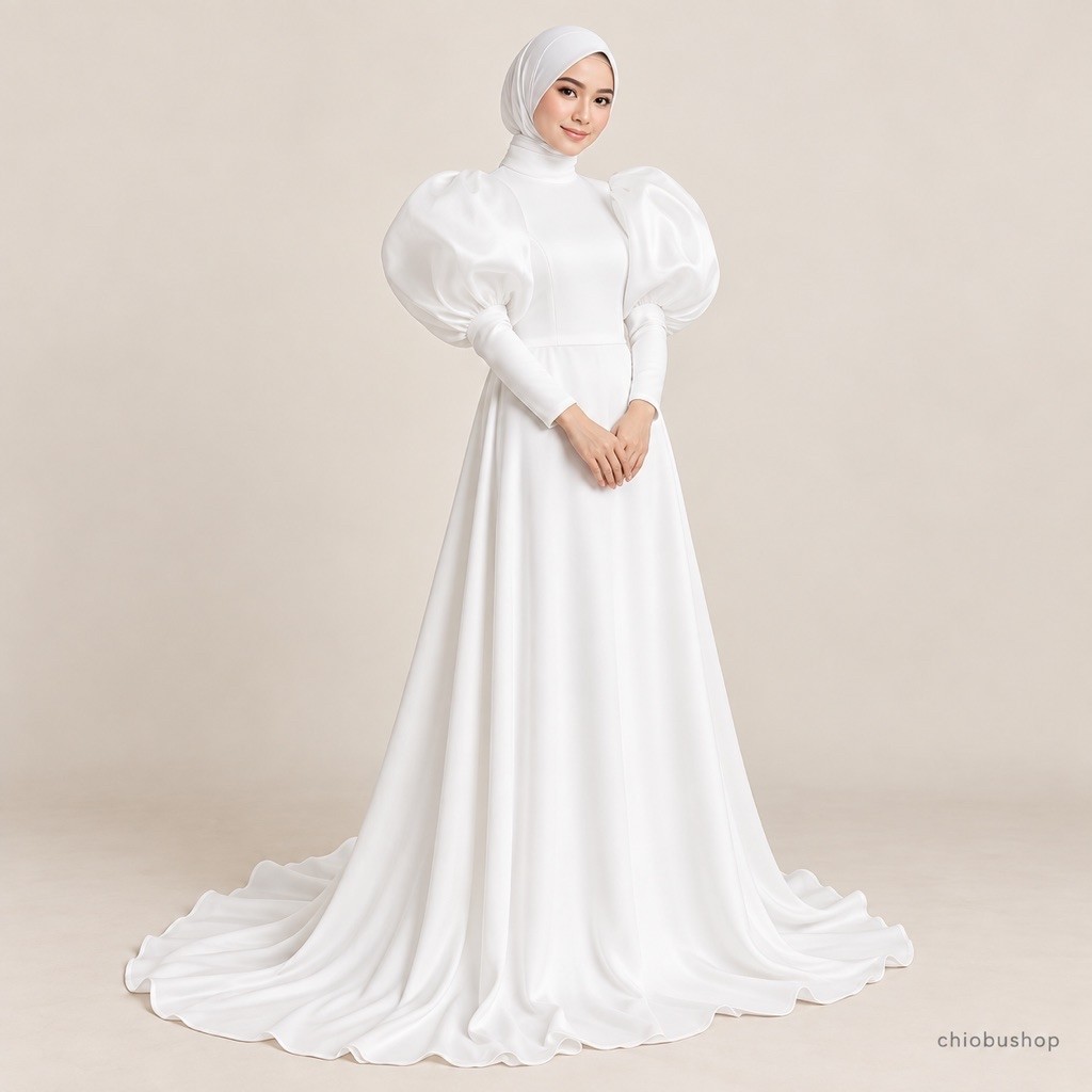 Chiobushop - Guadalupe Party Dress Prewedding Wedding Hijab Dress | Korean style Dress fishtail