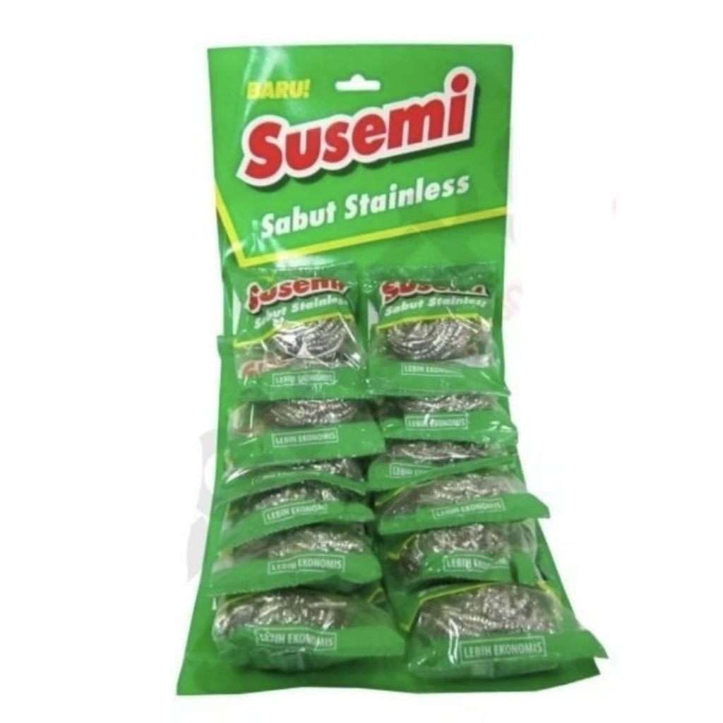 Susemi Sabut Kawat Stainless / Kawat Cuci Piring (Kemasan 1Lusin)