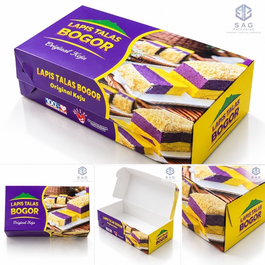 Custom Dus Kue Bolu Atau Brownies kostum Bahan Ivory art carton