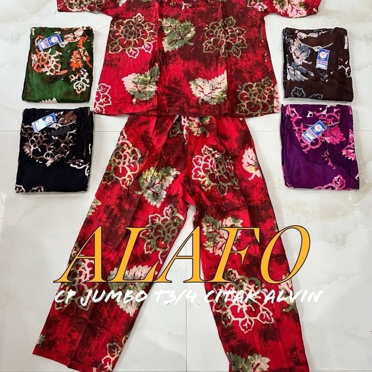 BAJU TIDUR NYAMAN CP JUMBO T3/4 BATIK ALVIN CITAK