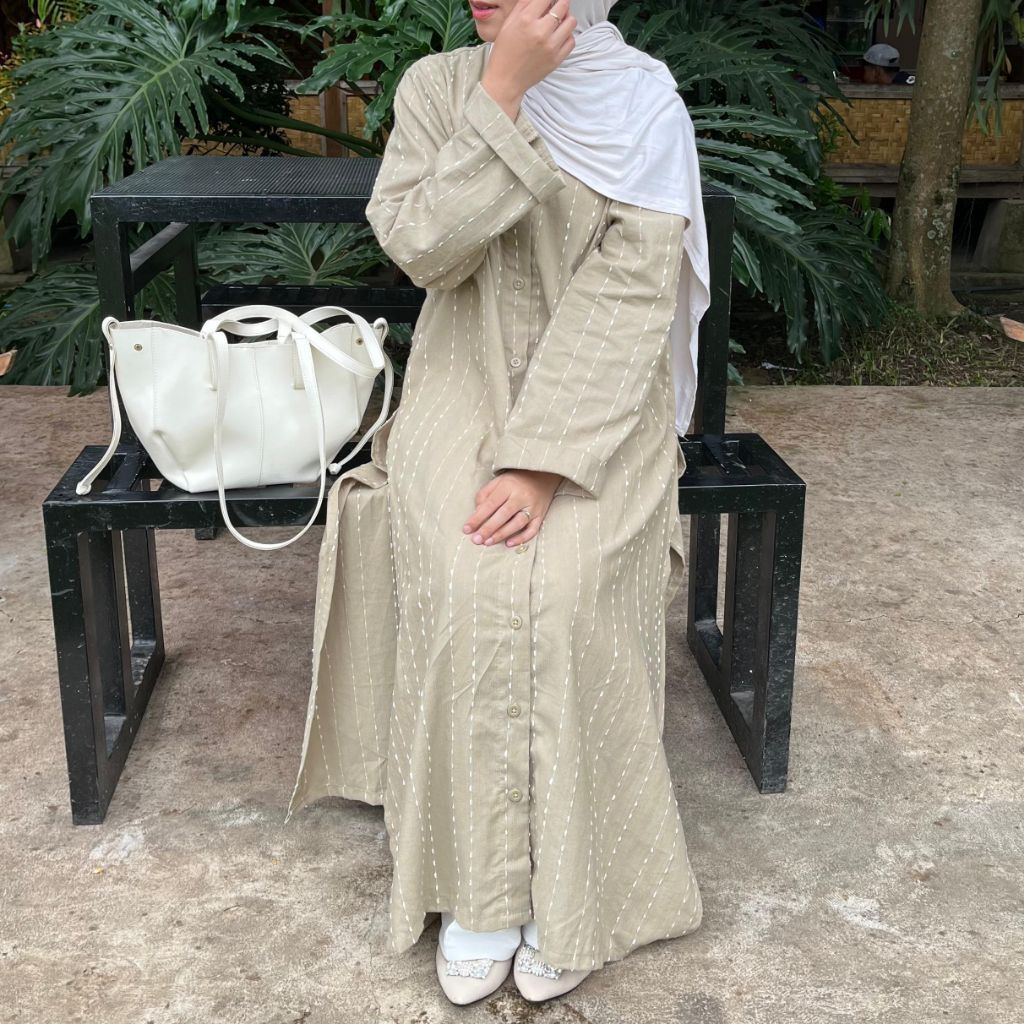 Buymau.fa - Alesha Midi Dress | Oversize Tunik / Oversize Midi Dress | Tunik Stripe | Tunik Linen | 