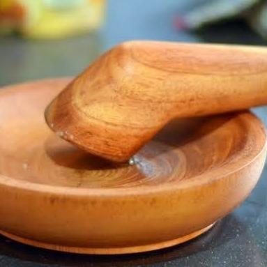 langsung order saja] Cobek Kayu + Ulekan Bahan Kayu Mindi Awet Kuat Tebal Diameter 15CM Cobek Kecil 