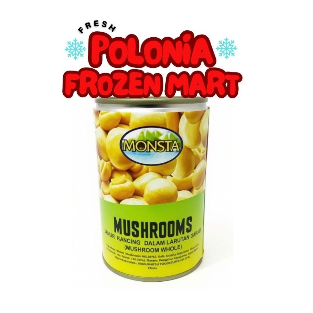 MONSTA 425G halal / JAMUR KANCING KALENG / JAMUR CHAMPIGNON / MOKO