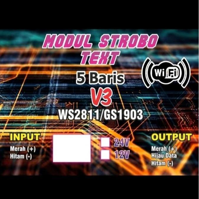 PREMIUM Modul strobo running text 5 baris volume 3 12volt Car