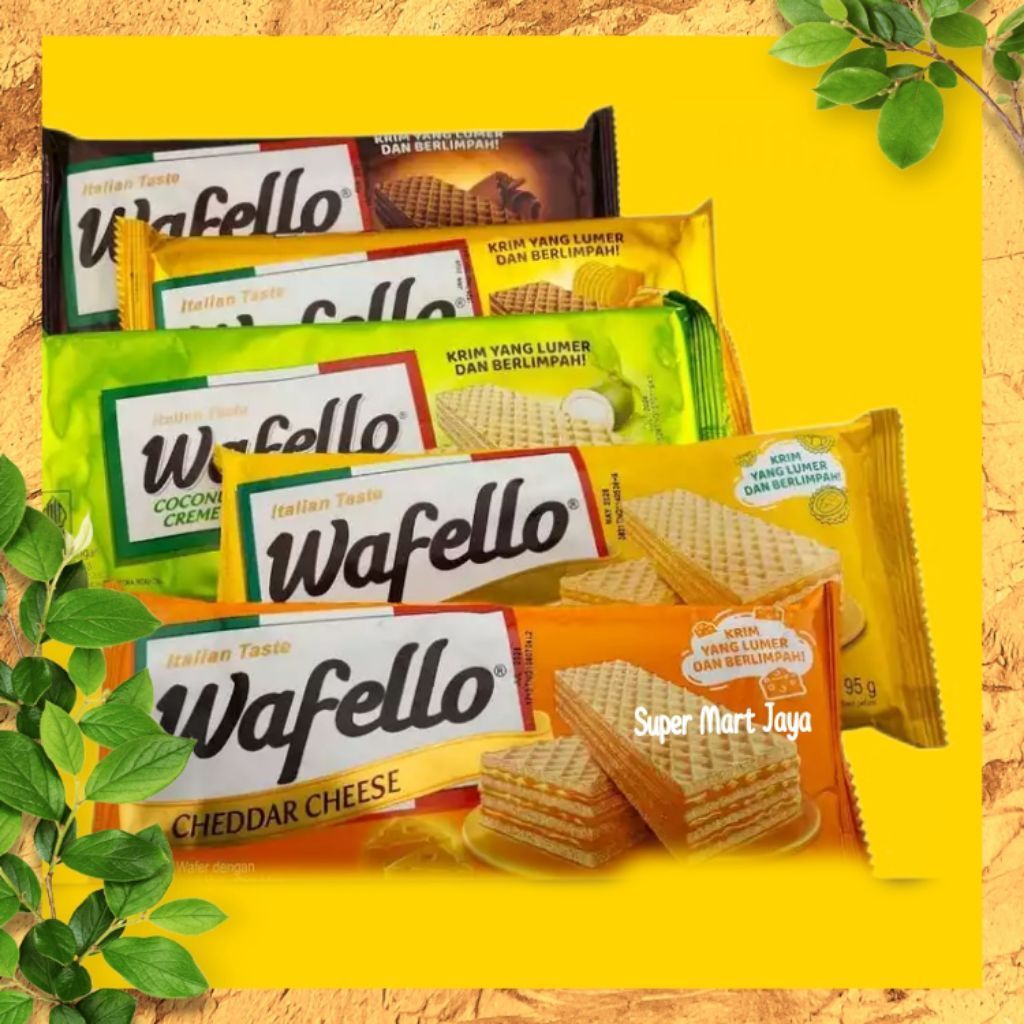 Wafello Big Pack All Varian Biskuit Wafer Italia 95gr Mayora Roma