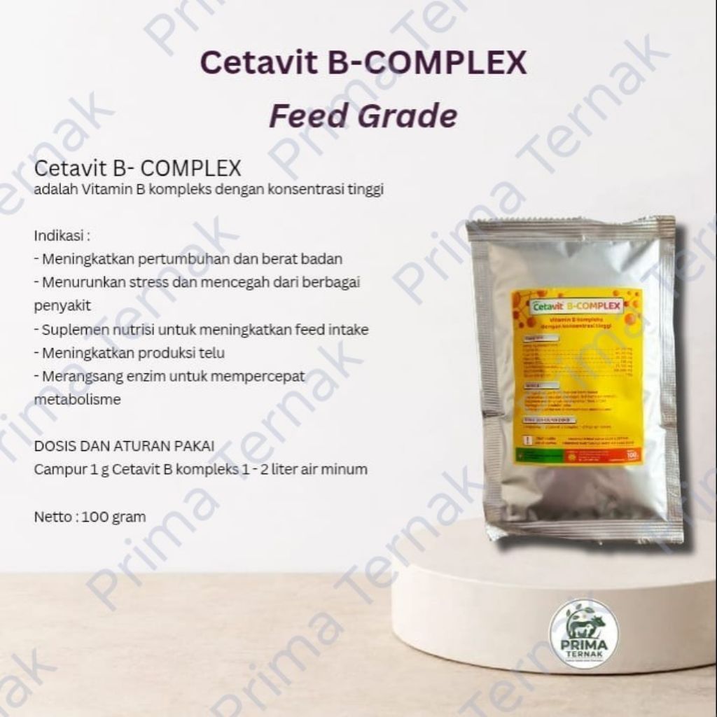 Cetavit B-COMPLEX Vitamin B Complex untuk ternak 100gr