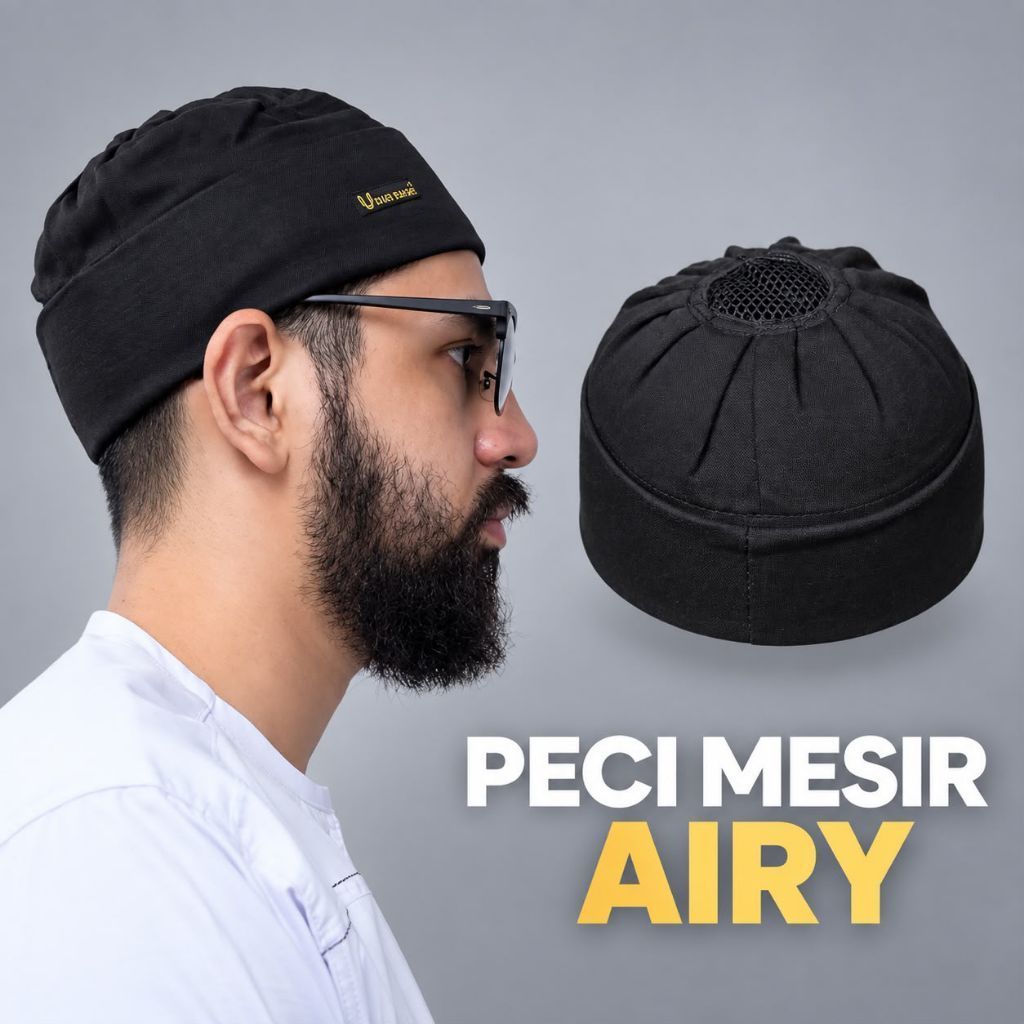 Uhud Basic - Peci Mesir Airy Jaring Atas All Size