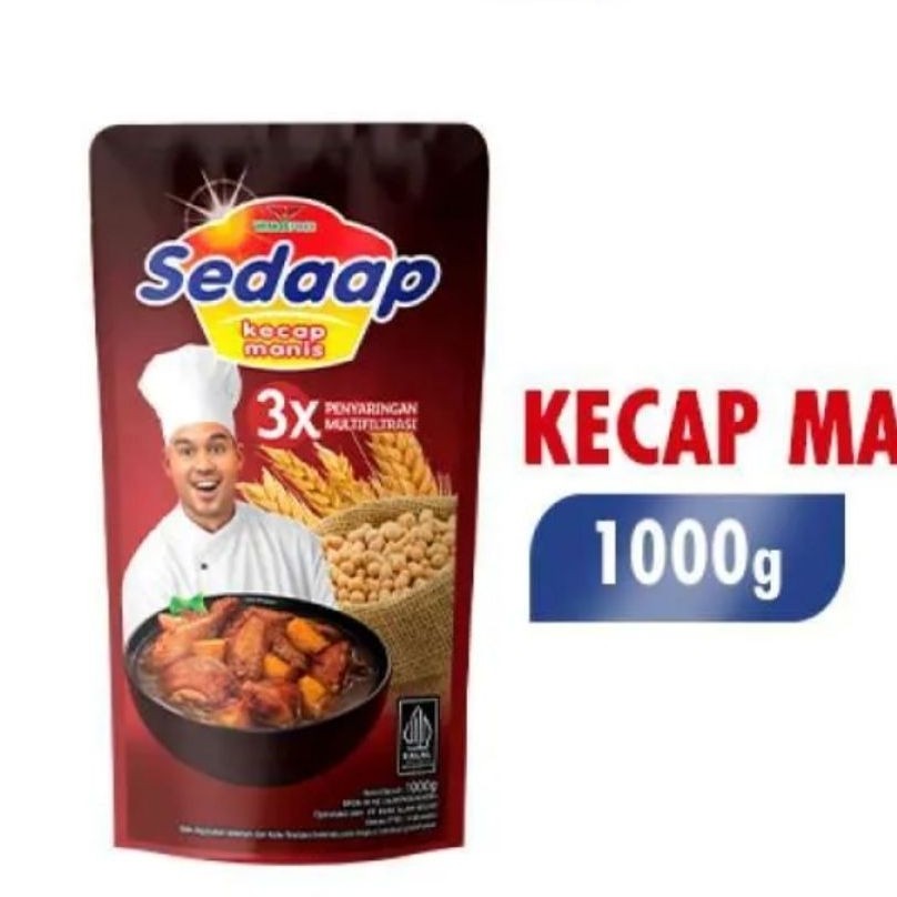 Kecap Manis Sedaap 1kg - Aroma Khas, Gurih, dan Kental - 1000g