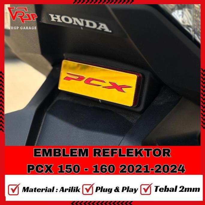 Promo VRGP Emblem Reflektor PCX 150-160 2018-2026/Garnis Reflector PCX/ Aksesoris PCX Murah/Reflekto