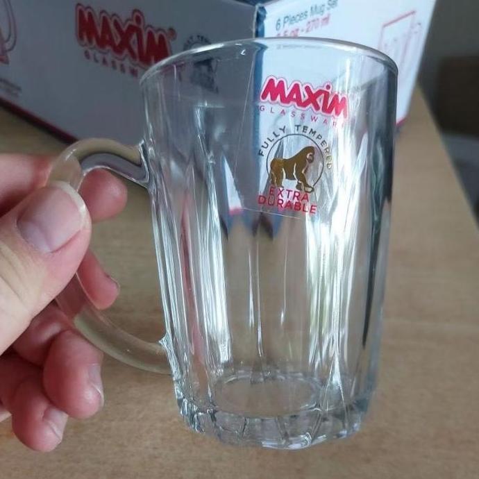 6 PCS GELAS MAXIM UK 255ML/GELAS KOPI/ GELAS GAGANG