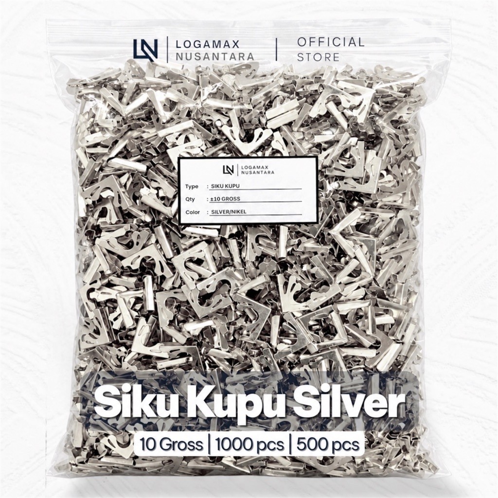 (10 GROSS / ±1.440 PCS) SIKU KUPU SILVER NIKEL SIKU BUKU AGENDA YASIN MAP RAPOR WISUDA LOGAMAX