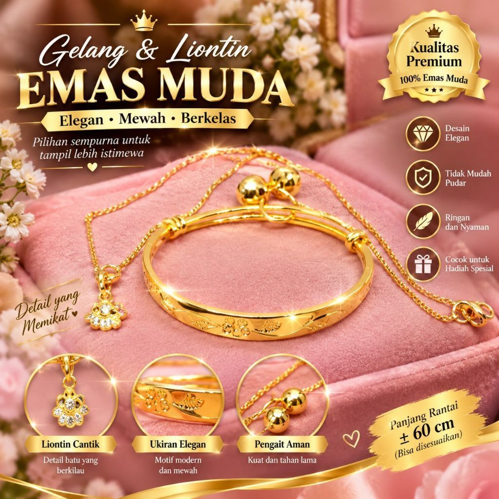 set kalung gelang anak lapis emas muda dapat surat dari tokoh