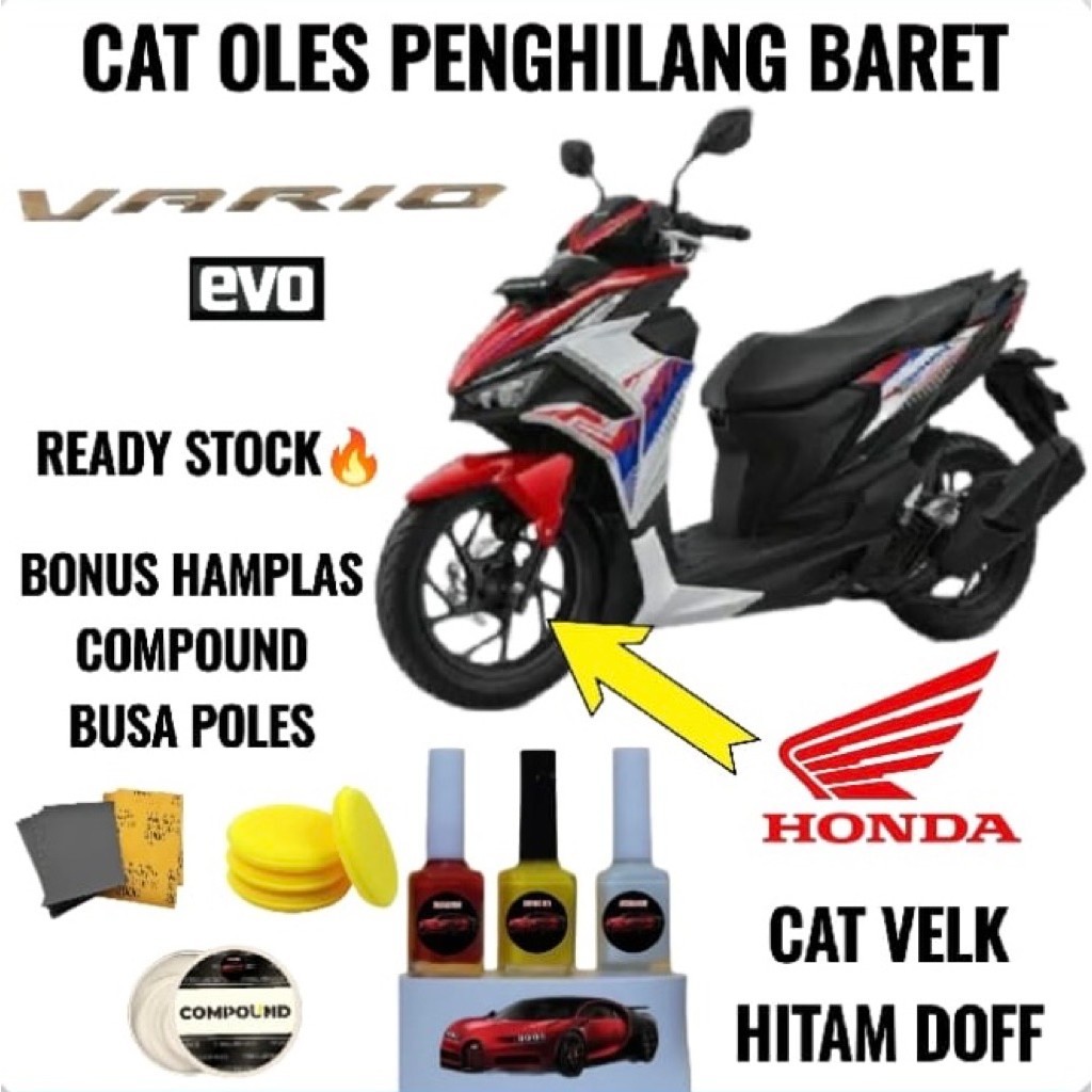 CAT OLES VELK VELG HITAM DOFF BLACK DOFF PENGHILANG BARET MOTOR HONDA VARIO EVO 160 NEW