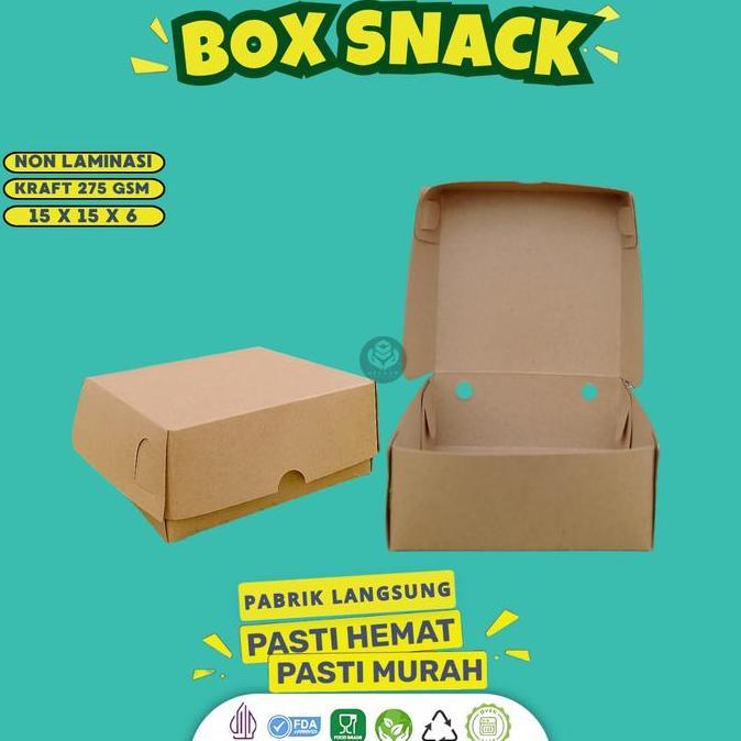 Pilihan - (30 Pcs) Snack Box 15X15 / Dus Kue 15X15 / Dus Snack Makanan Ringan  / B34K1