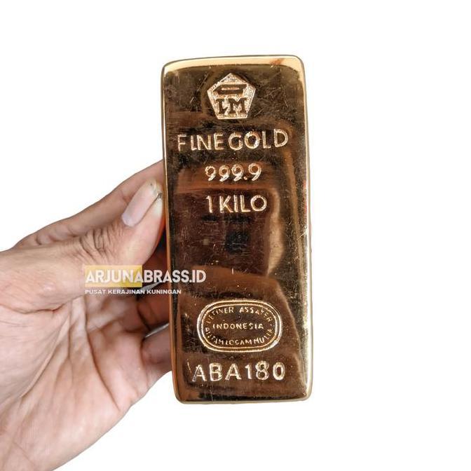 Pilihan - Miniatur Logam Mulia Emas Batangan Kuningan 1Kg