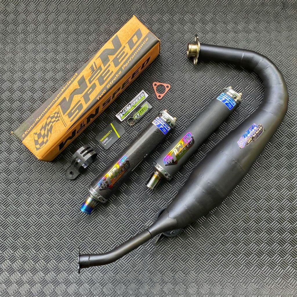 knalpot kolong pdk RX king silincer karbon Chamber galvanis hitam original Winspeed