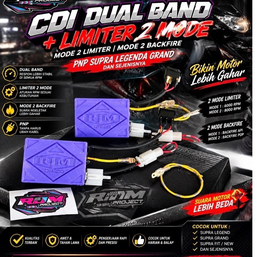 CDI Dual Band + Limiter 2 Mode untuk Supra Legenda Grand Fit X