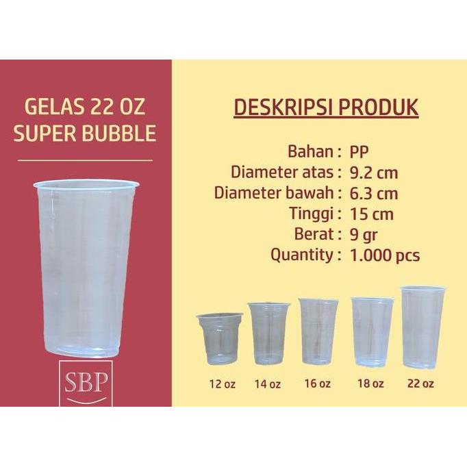 New- Gelas Plastik Oz Bening Tebal