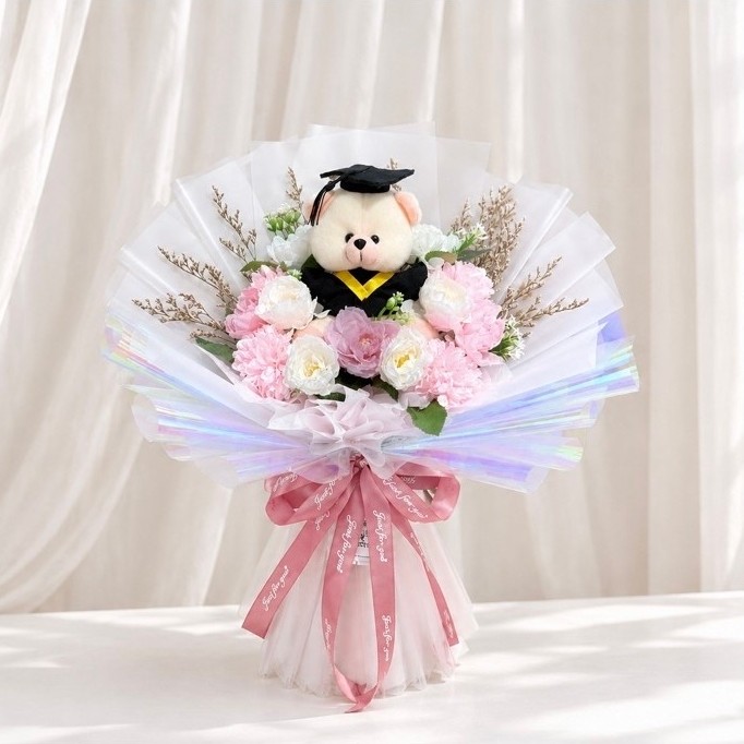 Buket Boneka Wisuda / Buket Bandung / Bouquet Boneka / Boneka Wisuda / Bucket Boneka Wisuda / Boneka