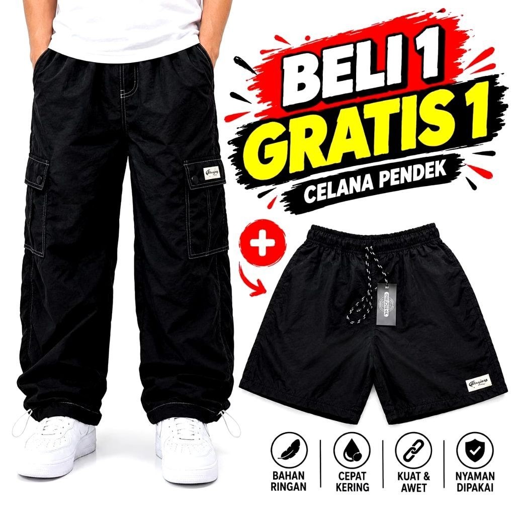 Celana Cargo Dewasa Peria/Wanita Anti Air Joger pant