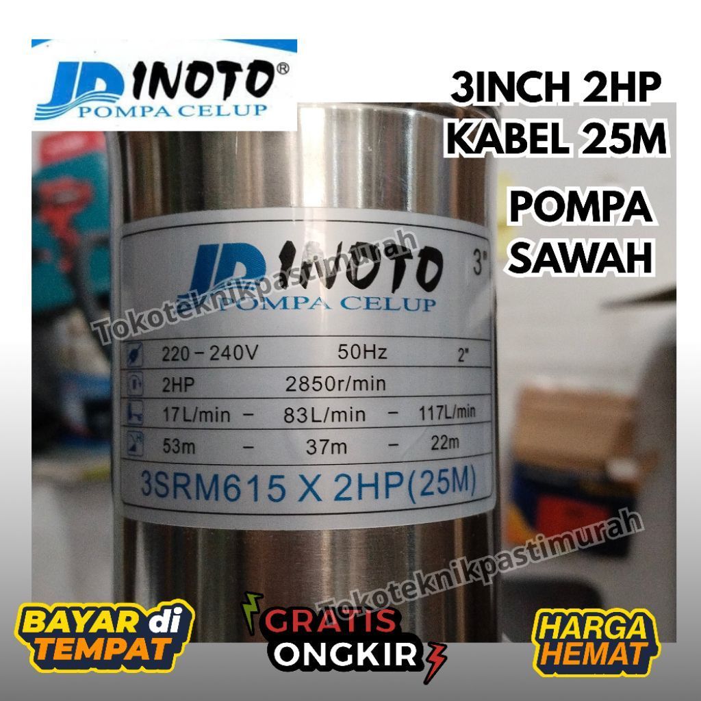 Pompa Submersible Sible Submersibel Sibel Inoto 3in 3" SRM615 / 3SRM615 Pompa Celup + CONTROL BOX + 