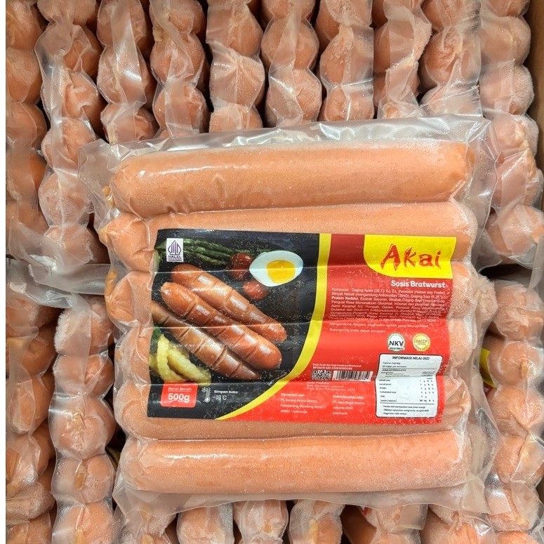 Akai Sosis Bratwurst 500 gr | Sosis Ayam sapi Bratwurst