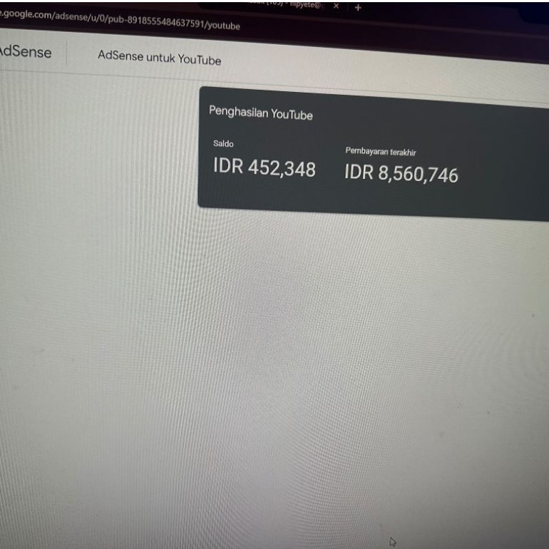 AdSense YouTube fresh dan pin
