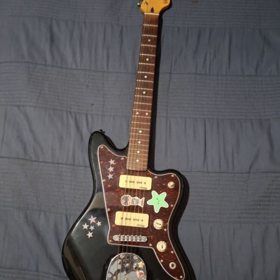 Gitar elektrik Vintage V65 Relssued Vibrato Electric Guitar Boulevard Black jazz master, Second good