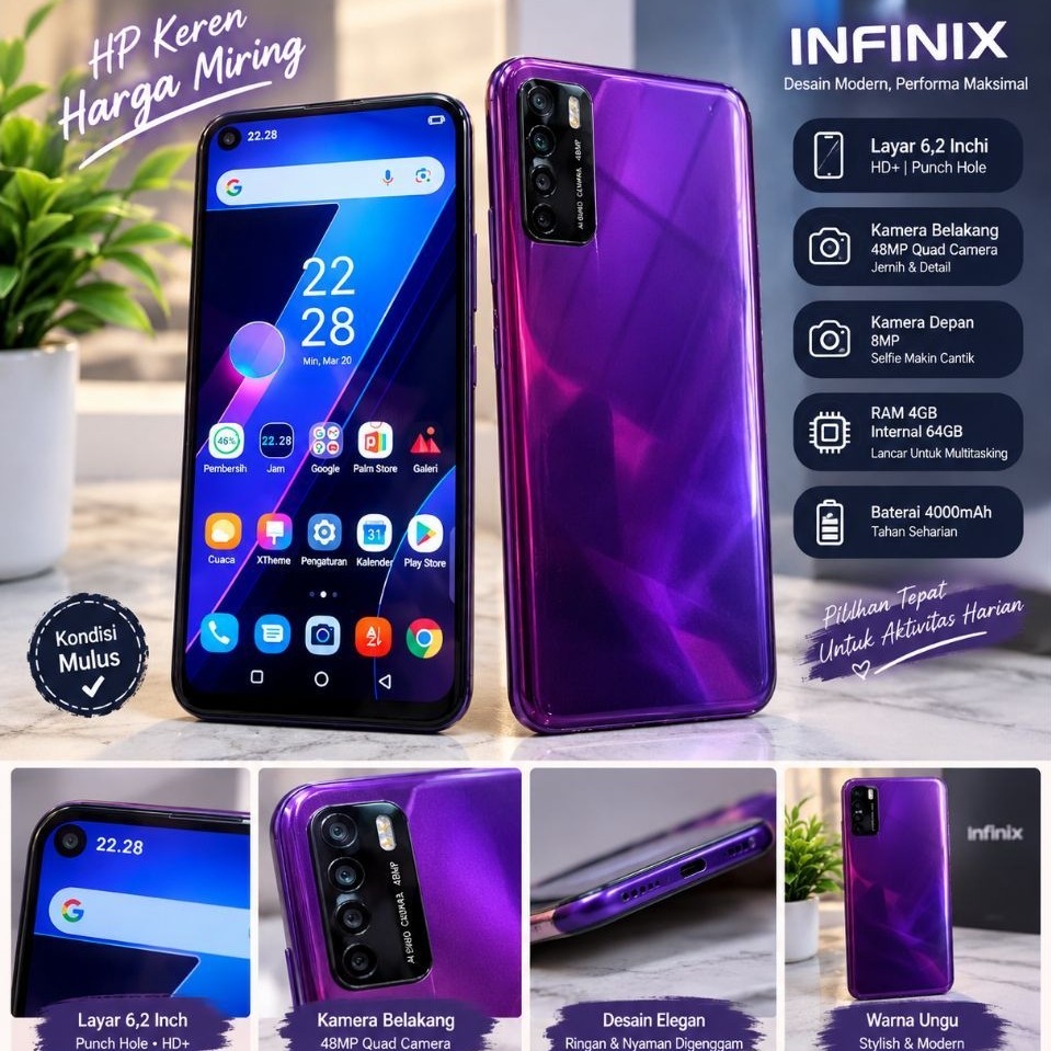 INFINIX NOTE 7 LITE RAM 4/128 GB/HP SECOND MURAH
