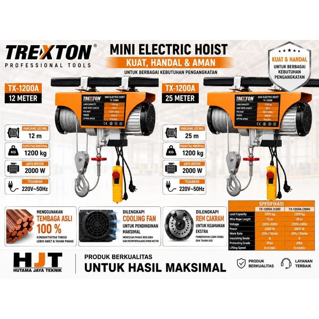 Electrik Mini Hoist 1200 kg