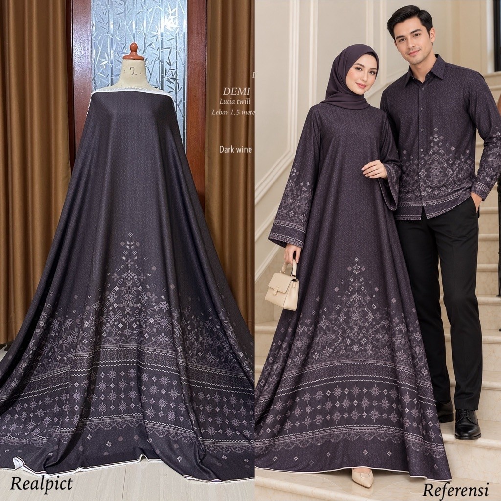 NEW bahan lucia twill | kain meteran katun twil | kain motif | kain sarimbit keluarga | COD kain met