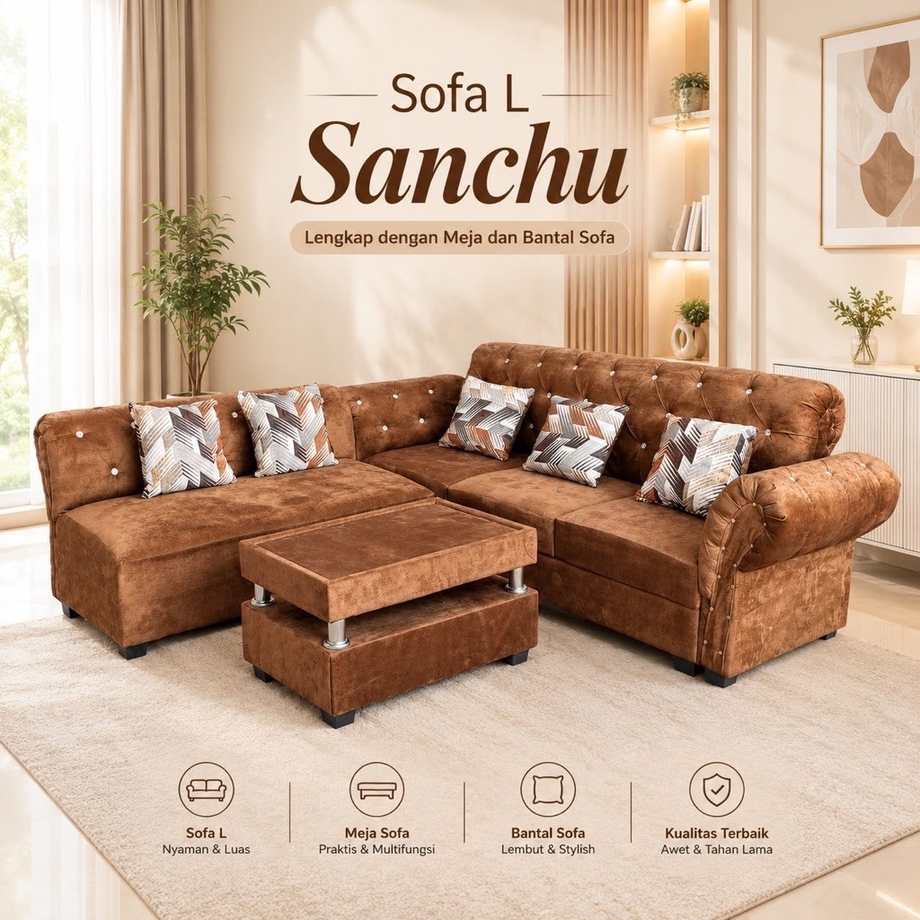 Sofa L Minimalis Modern Termurah Terlaris Cirebon Indramayu Tegal Kuningan Majalengka Brebes