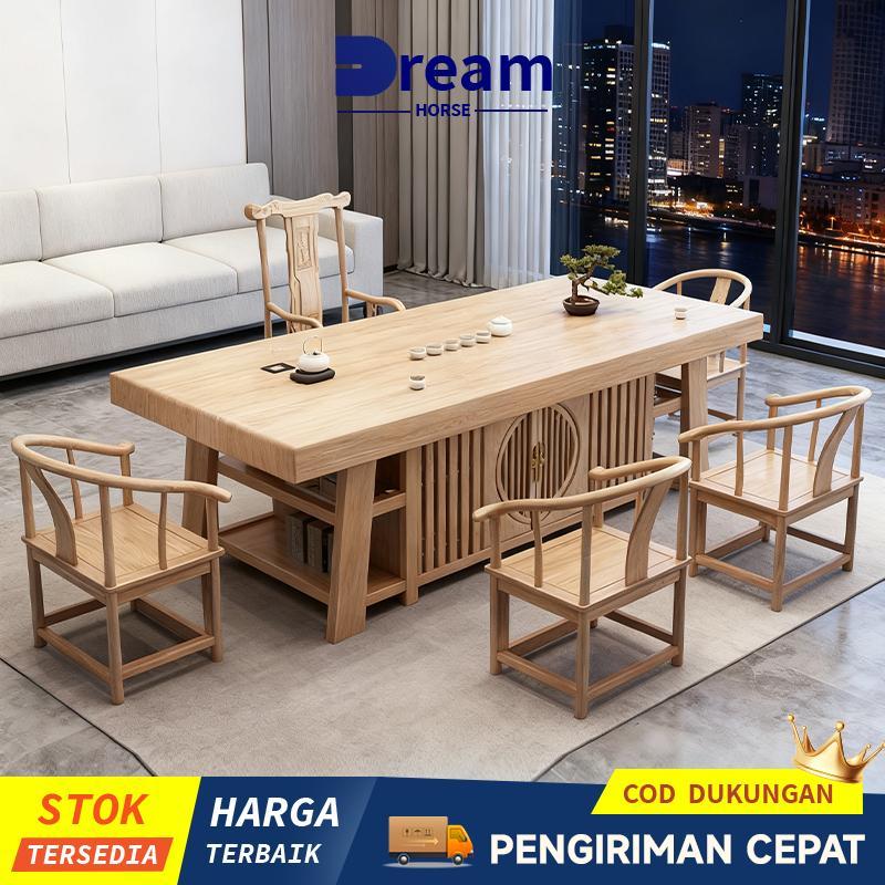 Meja Teh Kayu Solid/Meja Teh Kelas Atas/Meja Resepsi/Set Meja Kursi Teh/Meja Pembuatan Teh