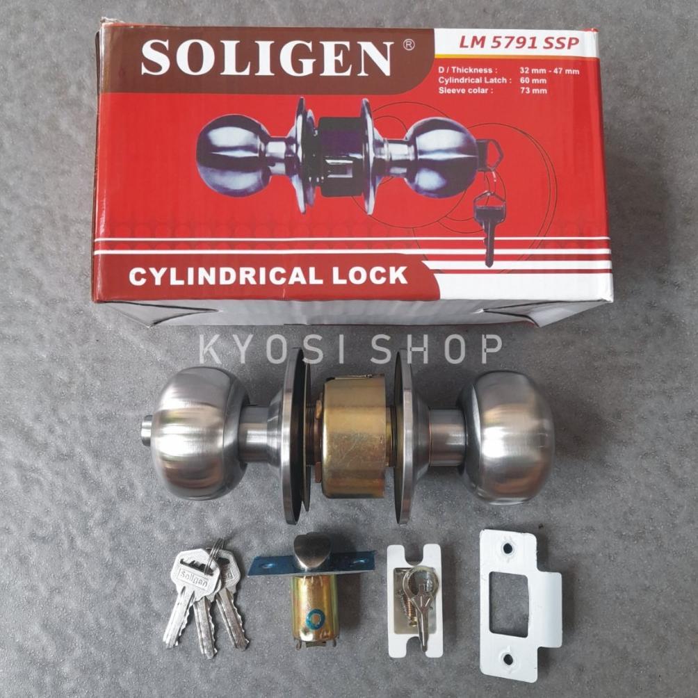 SOLIGEN Kunci Pintu Bulat Kunci Pintu Kamar Mandi Handle Pintu Bulat / Kunci Bulat Soligen