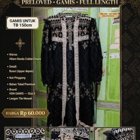 gamis hitam renda