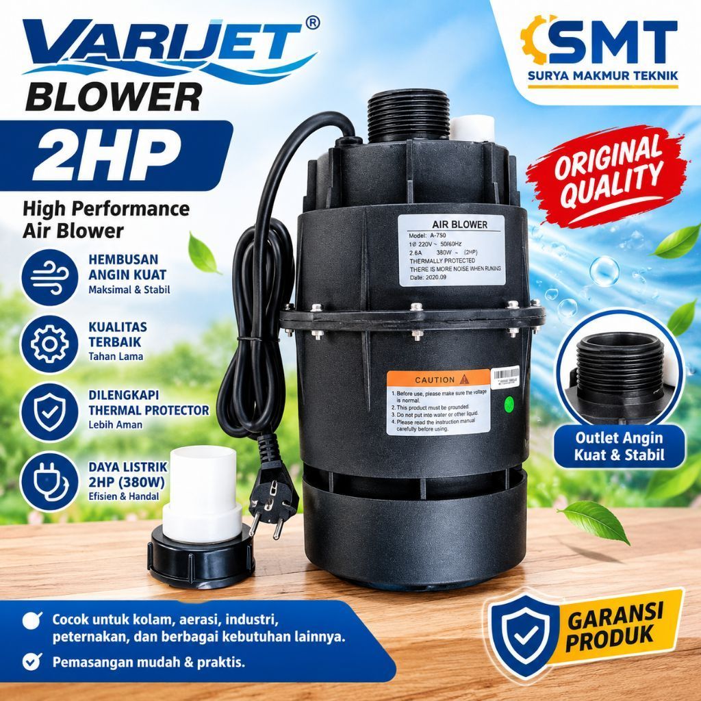 MESIN BLOWER KOLAM RENANG 2HP JACUZZI SPA BLOWER VARIJET AIR SUPPLY