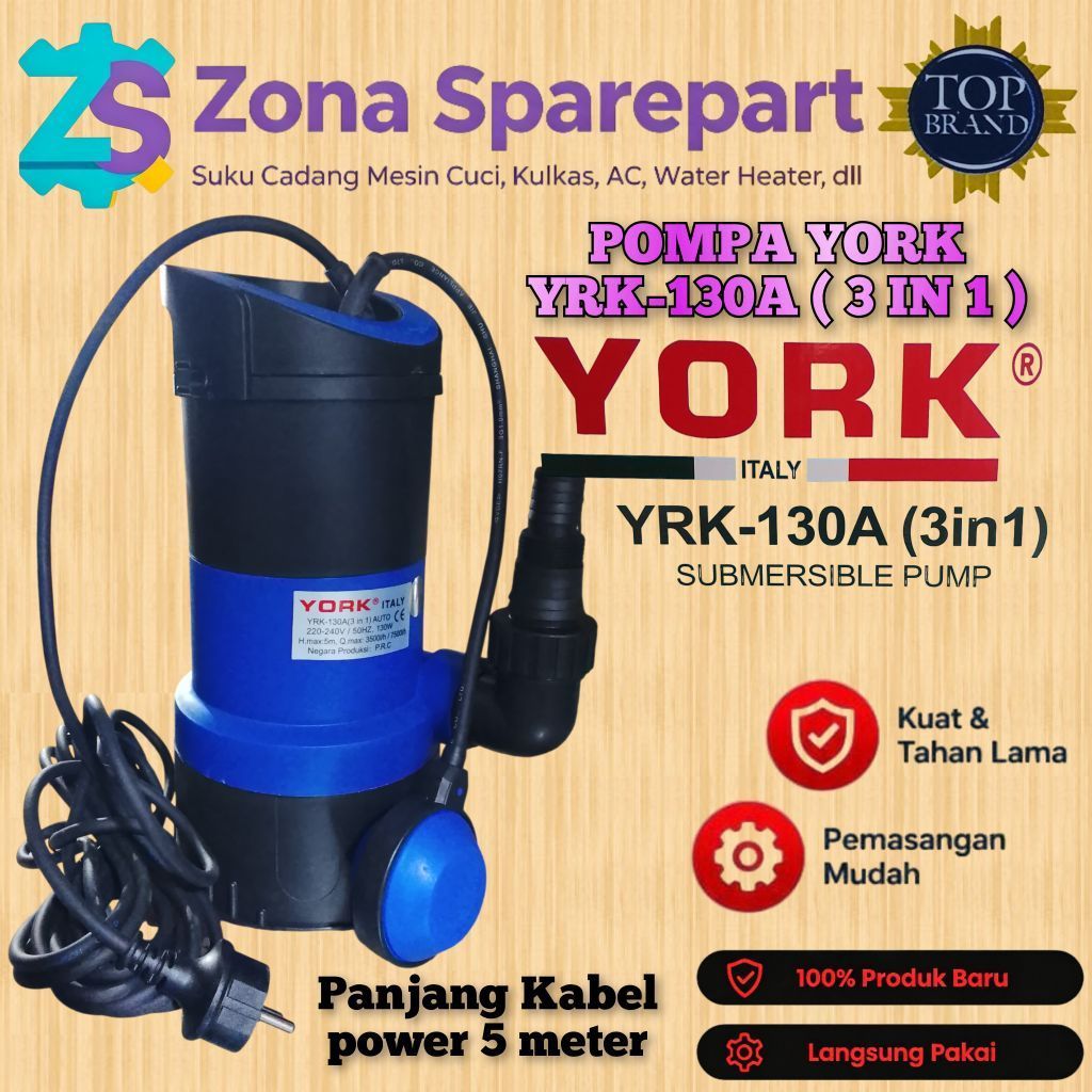 POMPA YORK YRK- 130A 3 IN 1 | POMPA CELUP YORK | POMPA SUBMERSIBLE