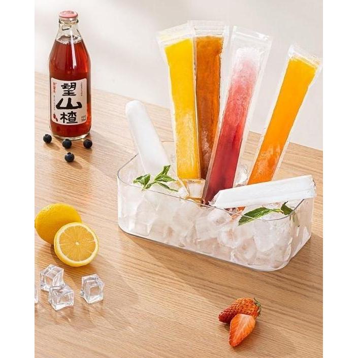Store- 50 Pcs Plastik Es Lilin Klip Plastik Es Mambo Plastik Es Krim Pouch Panjang Plastik Klip