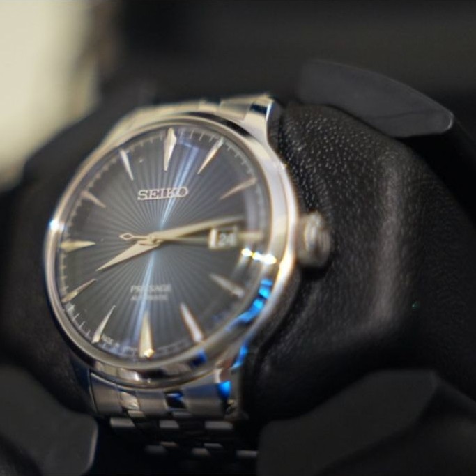 SEIKO Jam Tangan Pria Presage Cocktail SRPB41J1 Otomatis Stainless Steel Biru Gradasi