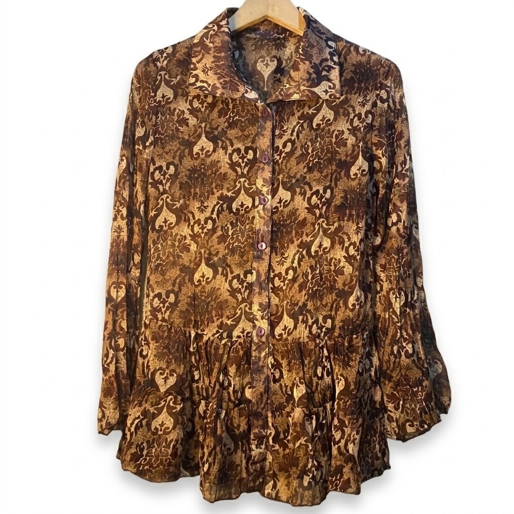 BLOUSE SIFON MOTIF BATIK WANITA MURAH CANTIK