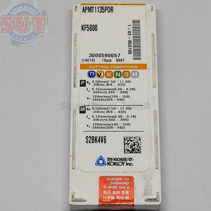 TERMURAH - APMT1135PDR KF5800 KORLOY Insert Milling APMT11