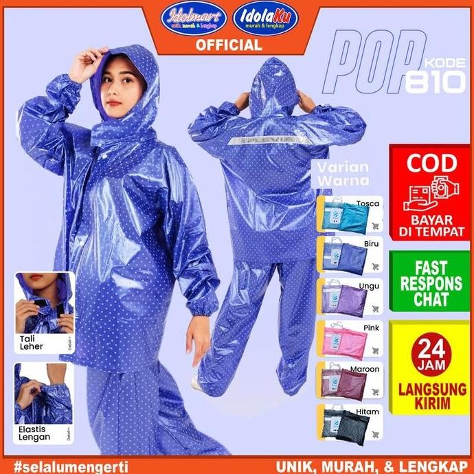 NEW IDOLMART Jas Hujan Dewasa /Jas Hujan 810 Plevia Pria Wanita Dewasa