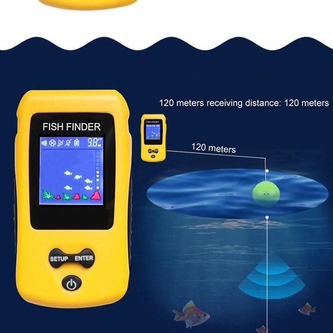 Portable Fishfinder 100m Fish Finder Alat Pelacak Ikan Sonar Praktis
