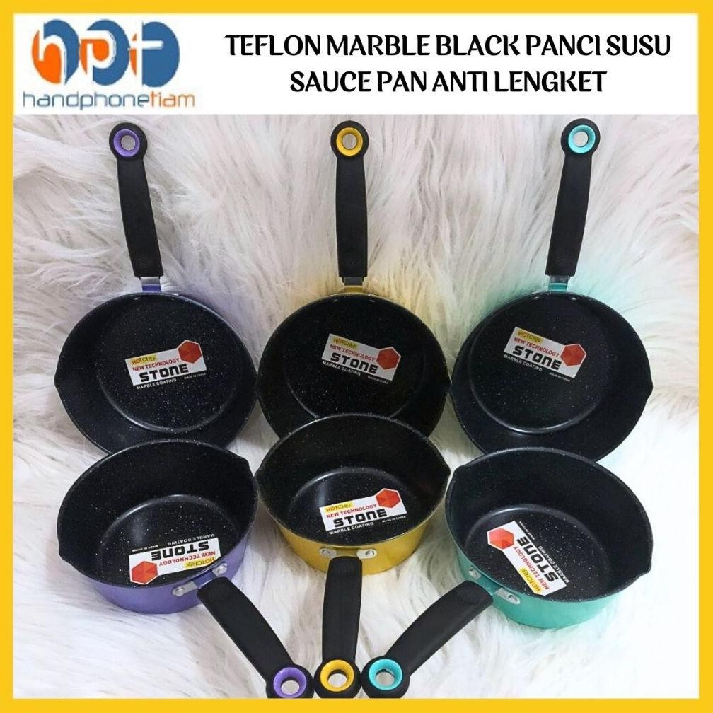 Teflon Marble Black Panci Susu /Sauce Pan/Wajan Induksi/ Cocok Untuk Merebus Mie Memasak Sayur/Anti 