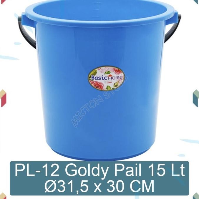 MICTON Lion Star Basic Home PL-12 Goldy Pail 15 Liter Ember Plastik 5 aSt