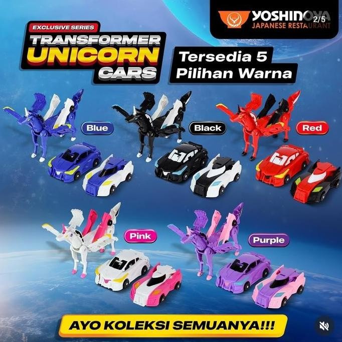 Yoshinoya Transformers Unicorn Cars Not Happy Meal Toys Mcd