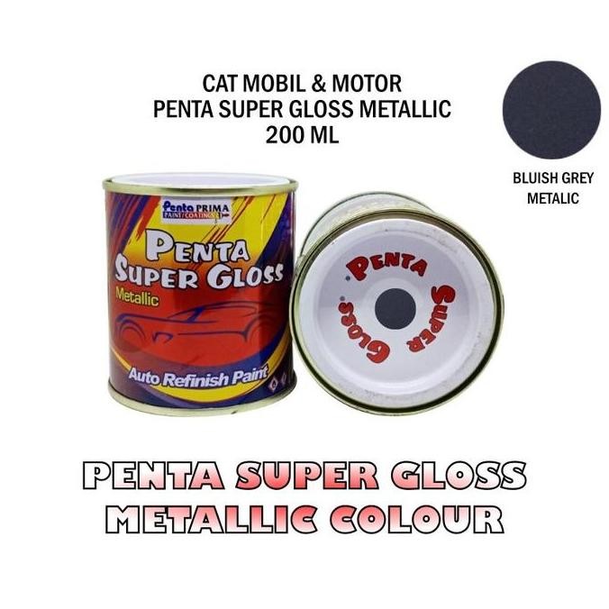 ~~~] CAT PENTA BLUISH GREY 200 gram - cat penta abu metalik - cat penta grey metallic - penta metall