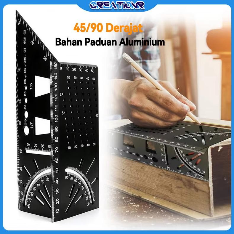 

Bahan Paduan AluminiumPenggaris Sudut 4590 DerajatPenggaris Aluminium Presisipenggaris Derajat