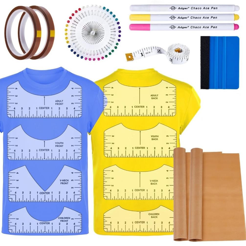 

7 PCS Penggaris Penjajaran TShirt Praktis untuk Memandu Fleksibel untuk Kerajinan Seni DIY