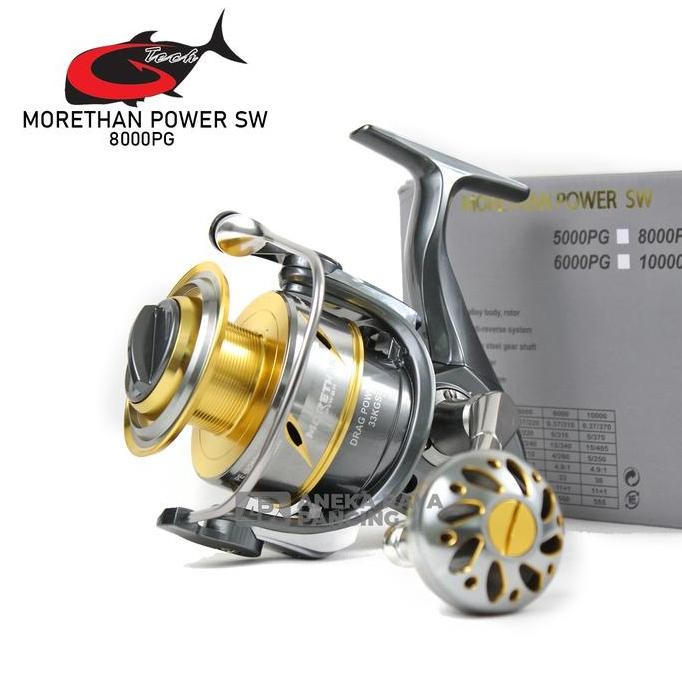 Reel G-TECH MORETHAN POWER SW 4000 s/d 10000 HG PG BGS | Power Handle Metal Body Saltwater | Laut Re